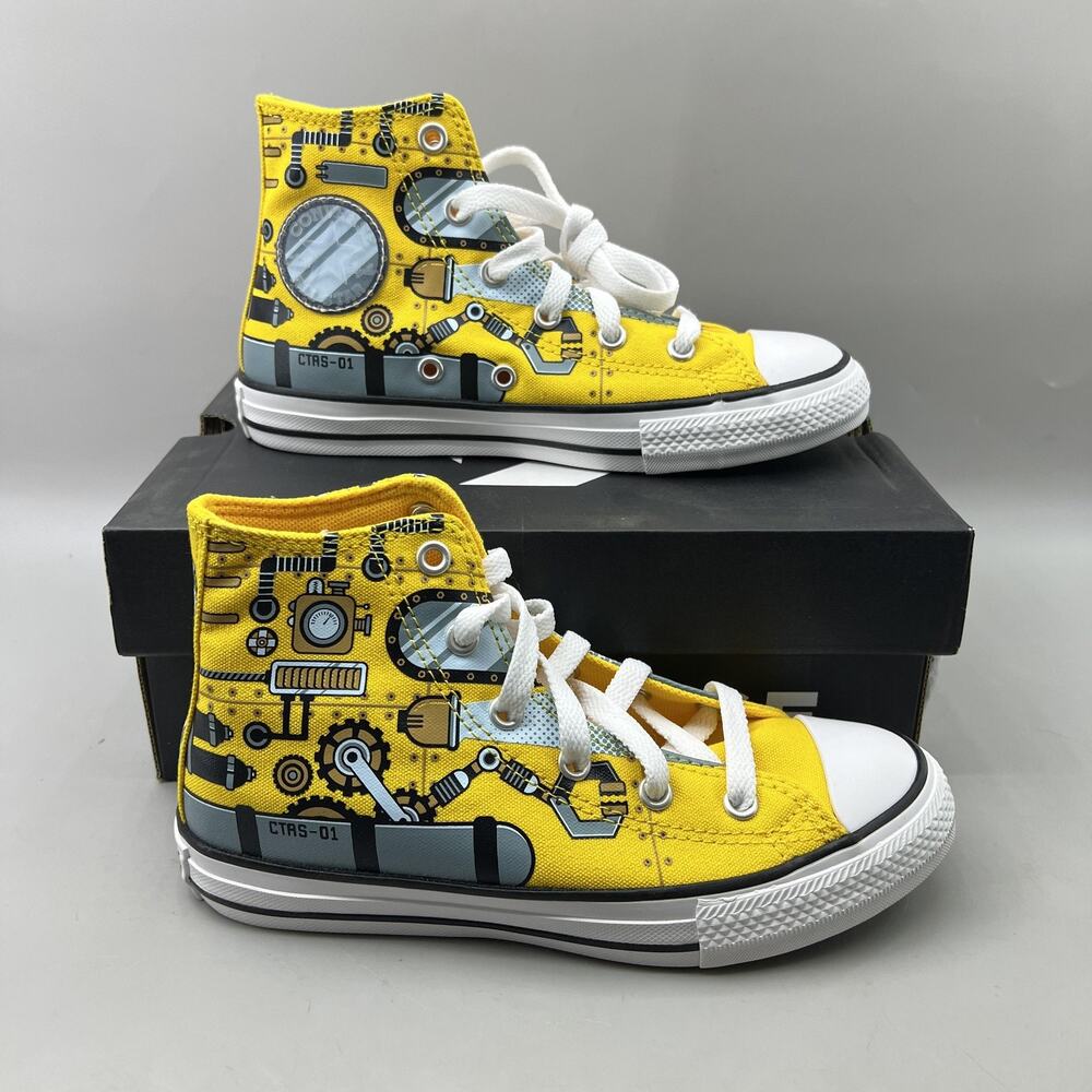 Converse CTAS Summer Submarine Shoes Youth Size 1.5 Yellow High Top Sneakers NEW
